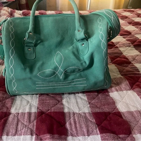 Western Boot-stitch Suede Speedy Bag - Picture 2 of 3